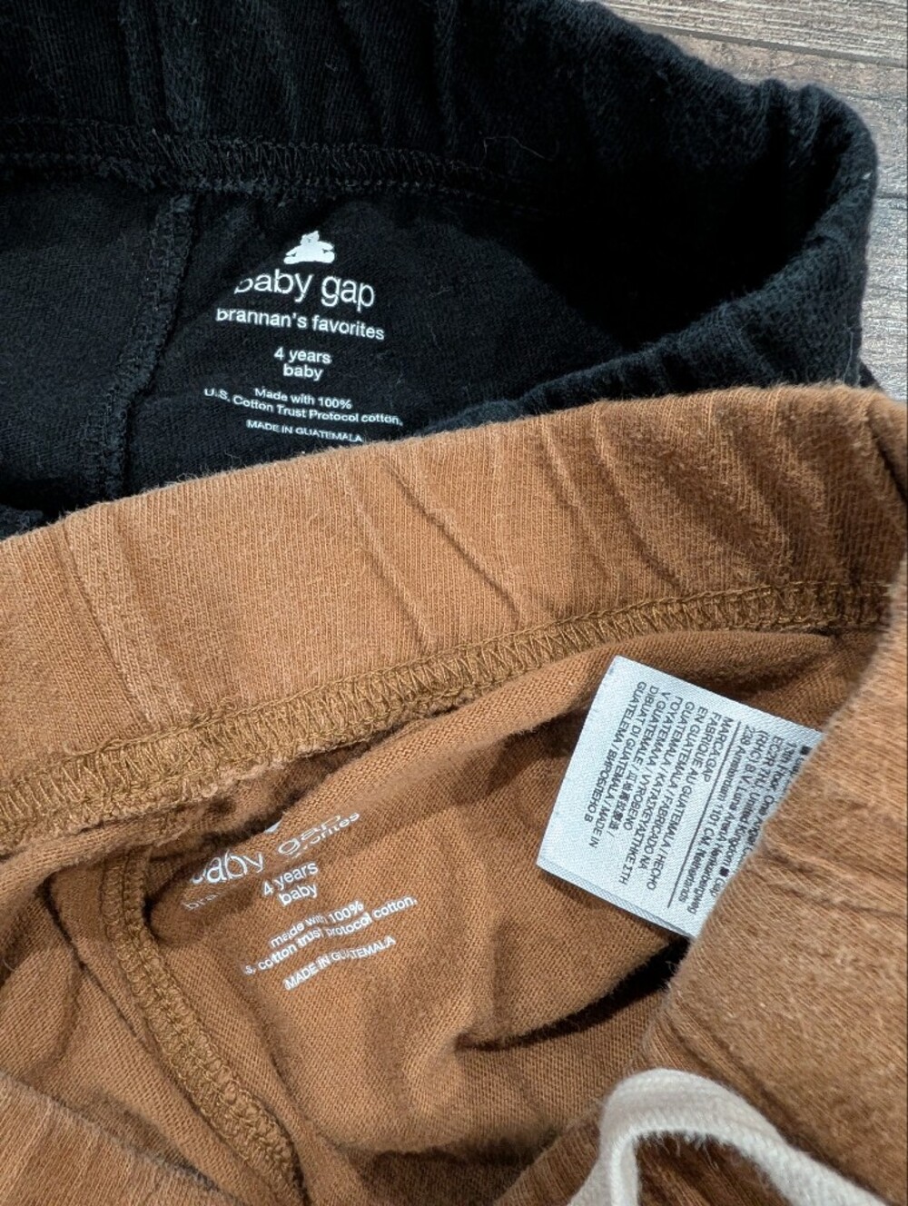 Gap 4T Boys 100% Cotton Jogger Pants Black Tan Neutral Lightweight - Picture 3 of 3